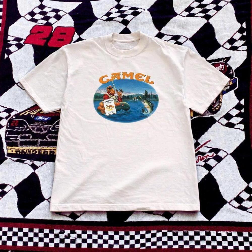 White 90S Camel Tee With  Graphics Tees